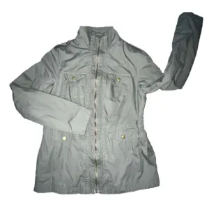 Mark Womens Size Medium Full Zip Front Cargo Utility Jacket Olive Green …