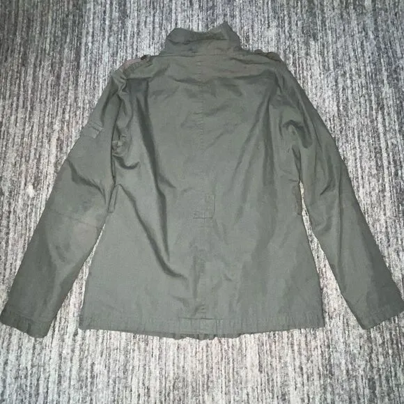 Mark Womens Size Medium Full Zip Front Cargo Utility Jacket Olive Green …