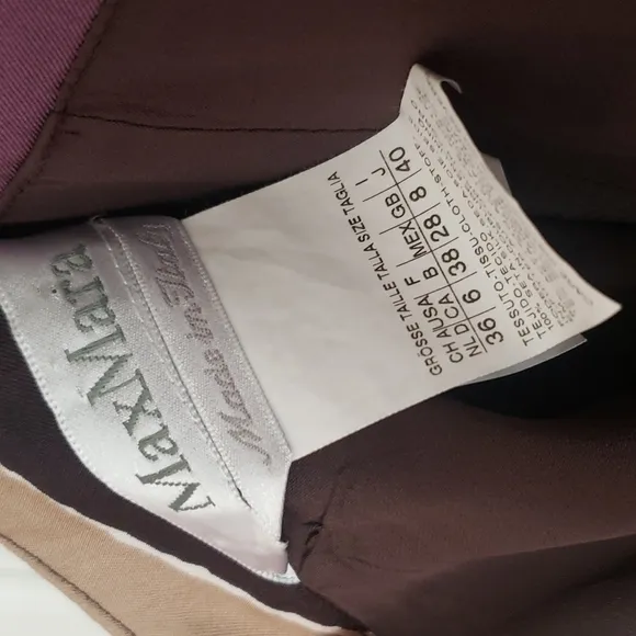 MaxMara skirt in abstract purple, gold and black design - 100% silk- Siz…
