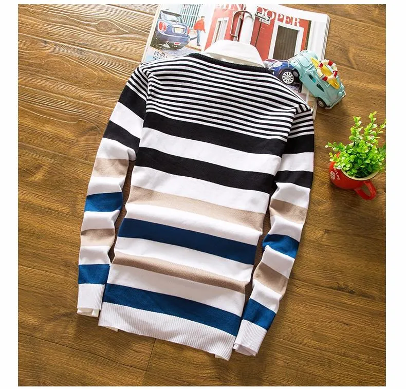 Men's V-Neck Long Sleeved Sweater
