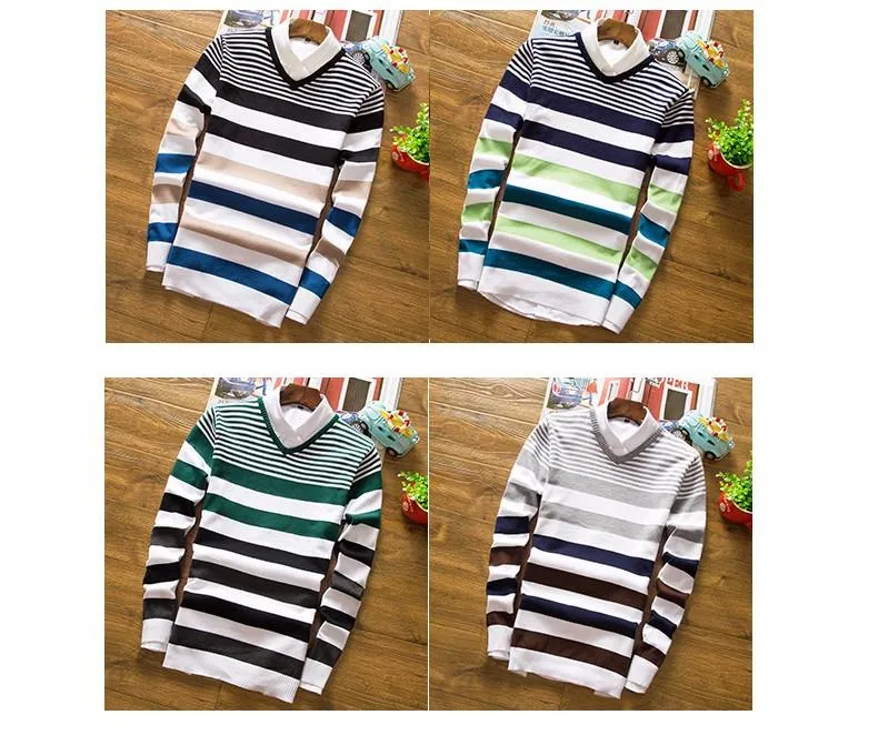 Men's V-Neck Long Sleeved Sweater