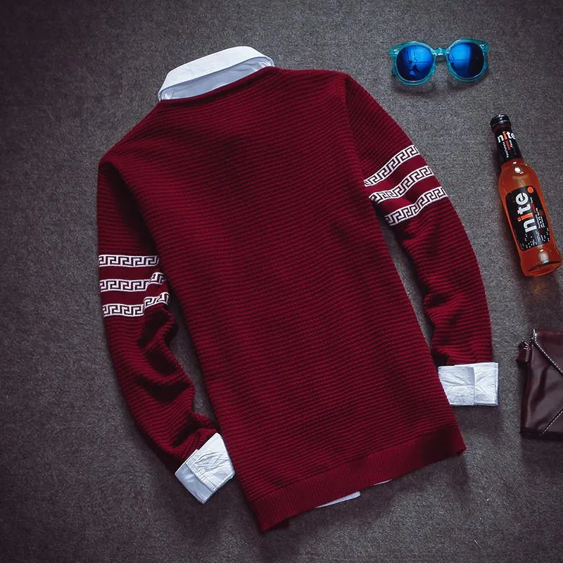 Men's W Print Pullover Sweater