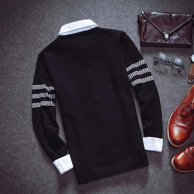 Men's W Print Pullover Sweater