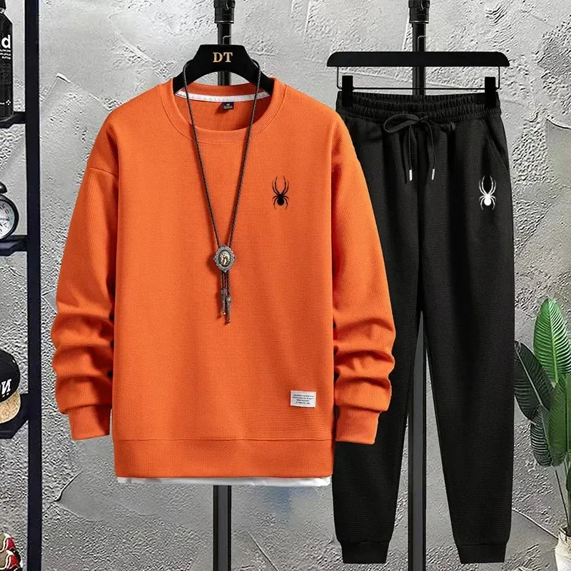Men's Waffle Hoodie Tracksuit