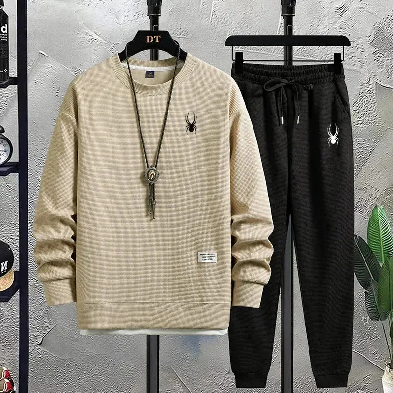 Men's Waffle Hoodie Tracksuit