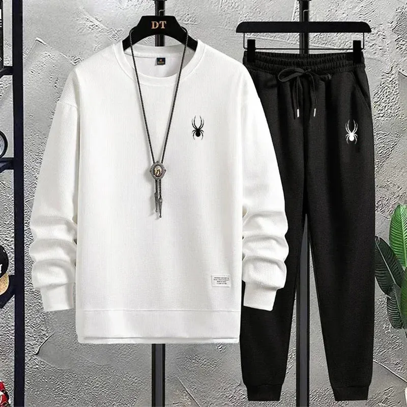 Men's Waffle Hoodie Tracksuit