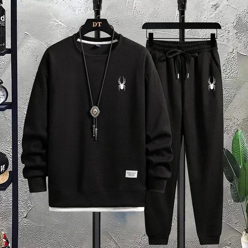 Men's Waffle Hoodie Tracksuit