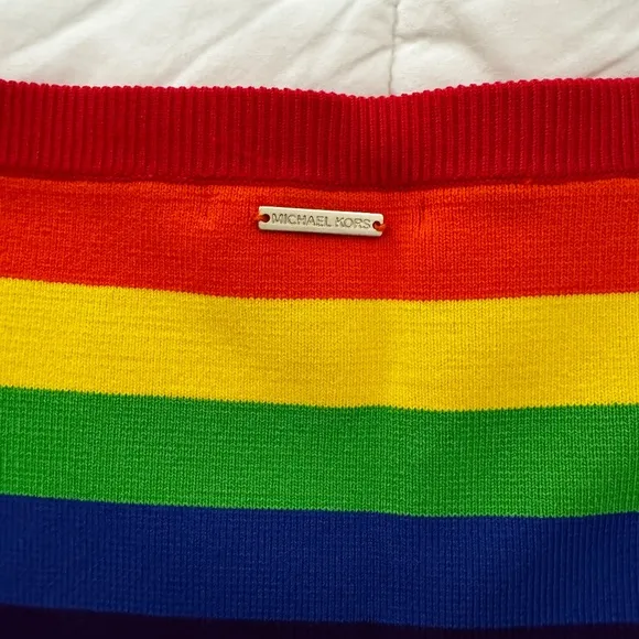 Michael Kors Rainbow Stretch-Viscose Pencil Skirt