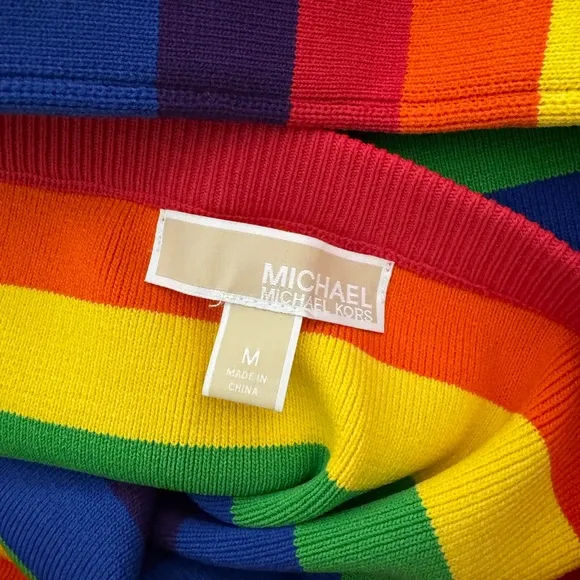 Michael Kors Rainbow Stretch-Viscose Pencil Skirt