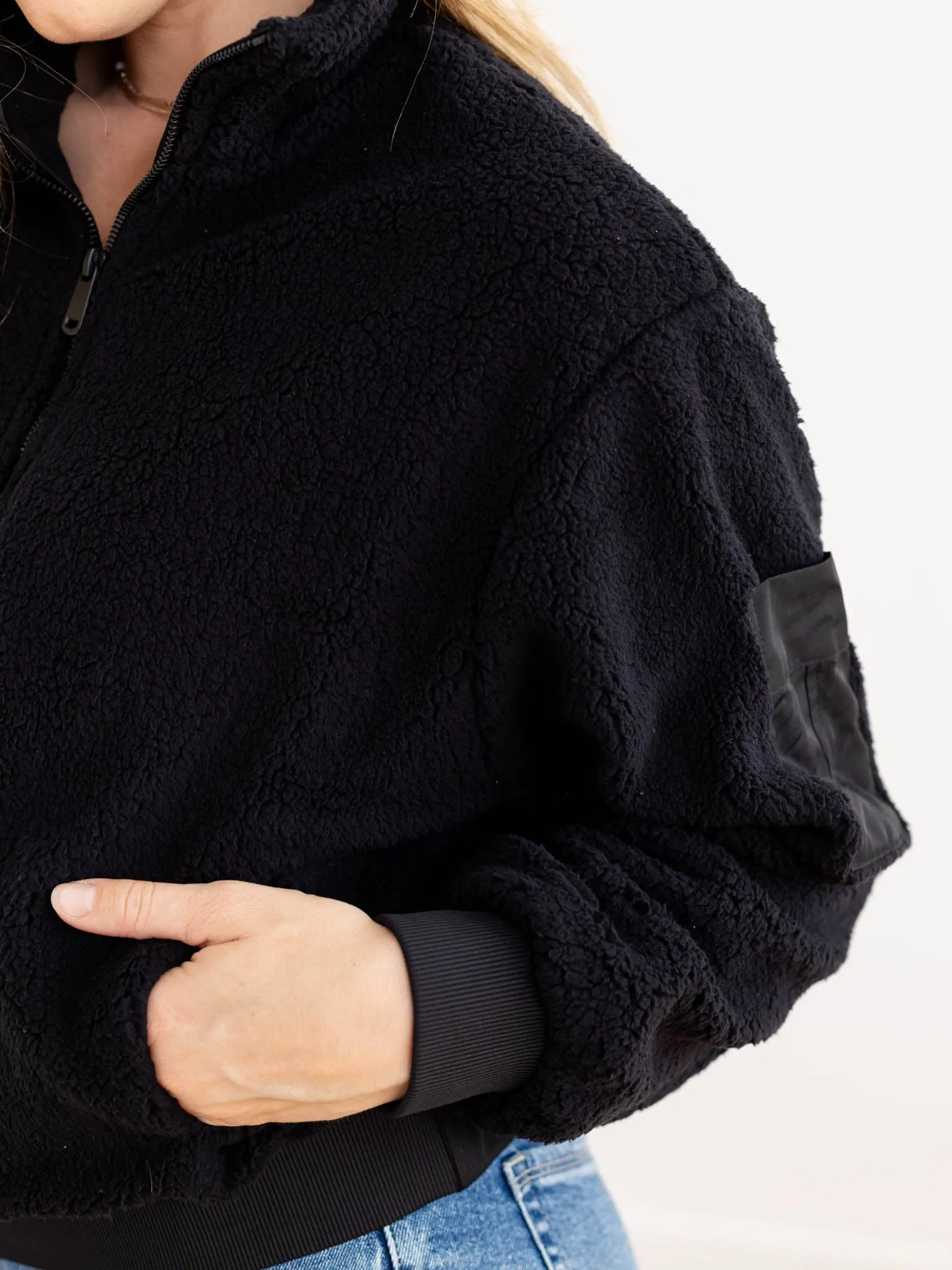 Micro Sherpa Quarter Zip Jacket