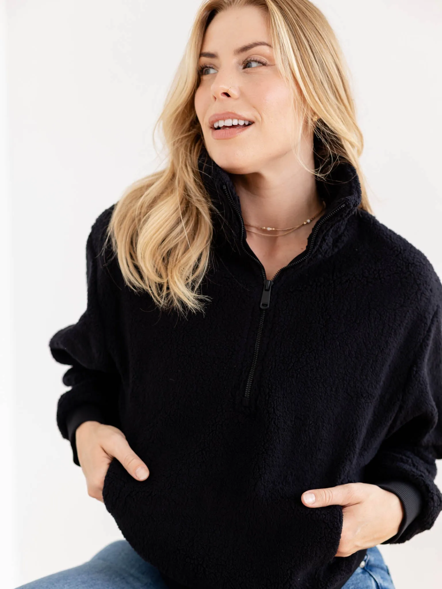 Micro Sherpa Quarter Zip Jacket