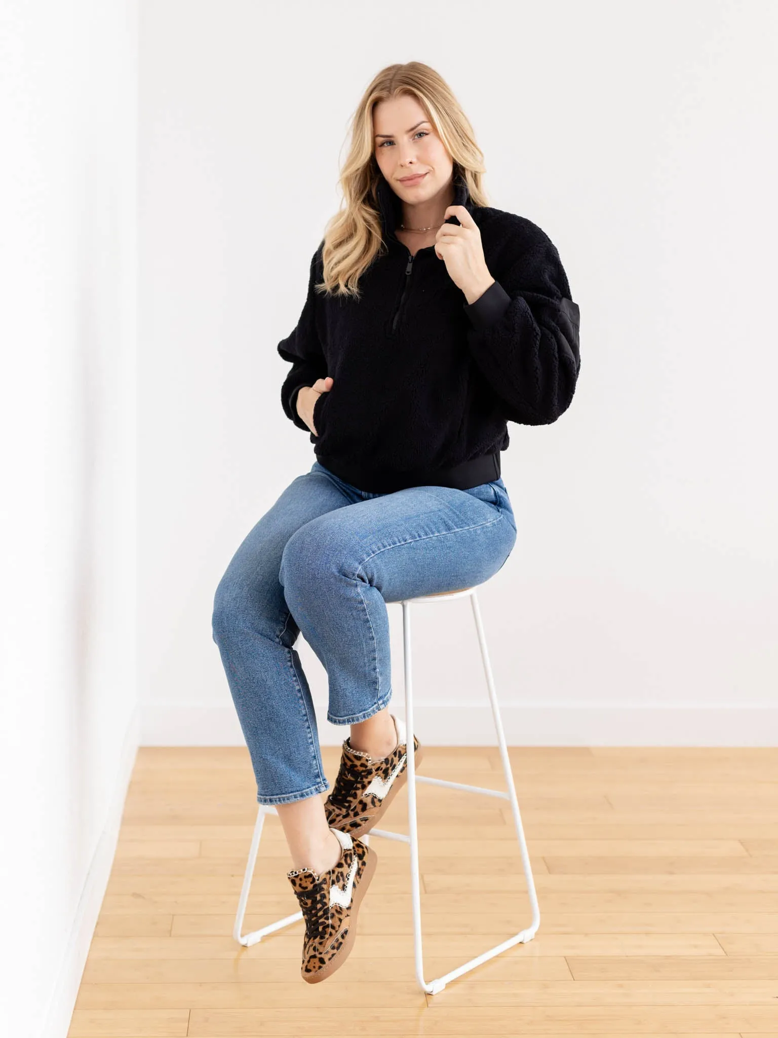 Micro Sherpa Quarter Zip Jacket