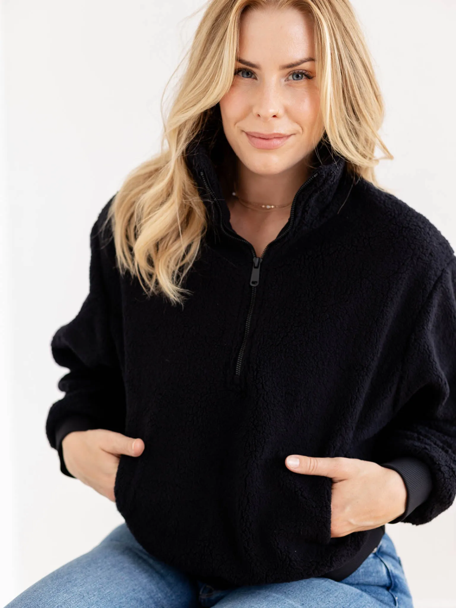 Micro Sherpa Quarter Zip Jacket