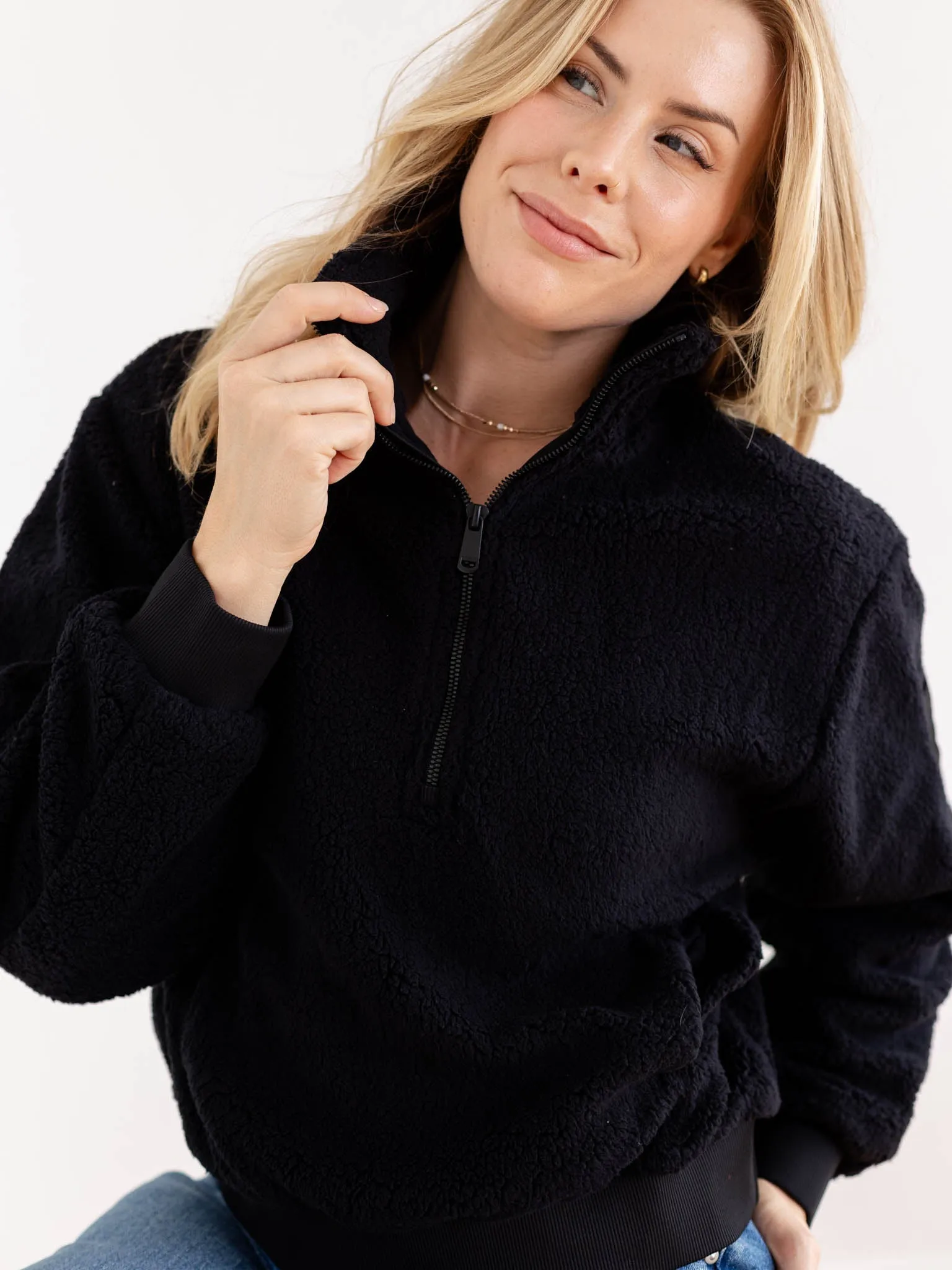 Micro Sherpa Quarter Zip Jacket