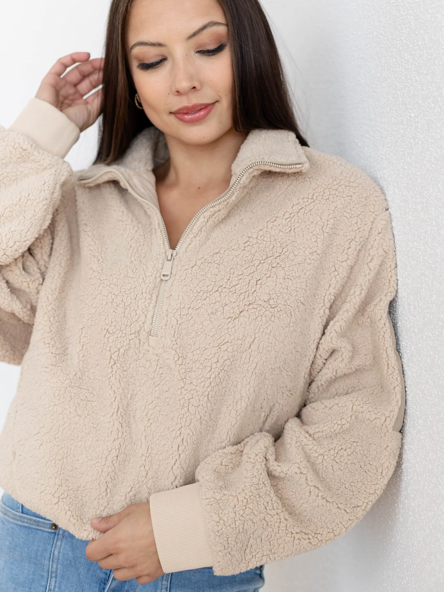 Micro Sherpa Quarter Zip Jacket