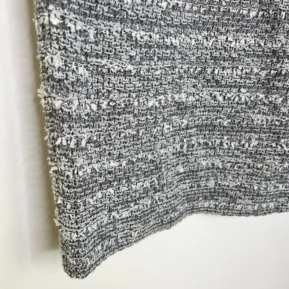 Ming Wang Skirt XL Gray White Tweed Boucle Pencil Straight Knee Stretch Knit