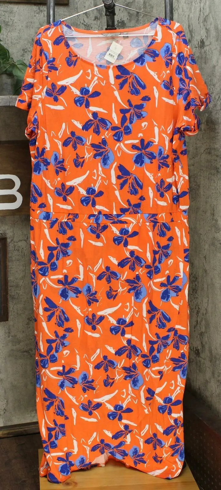 MOTTO Women's Plus Size Courageous Cotton Tulip Hem Maxi Dress