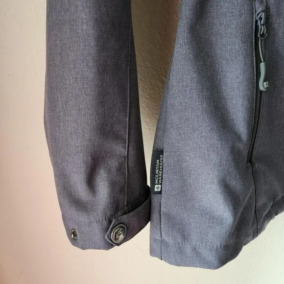 Mountain Warehouse women grey jacket Sz M Soft Shell Outdoors Gorpcore Fur Lined