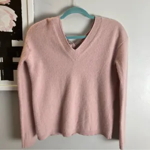 Naadam Pink Cashmere V Neck Sweater XS