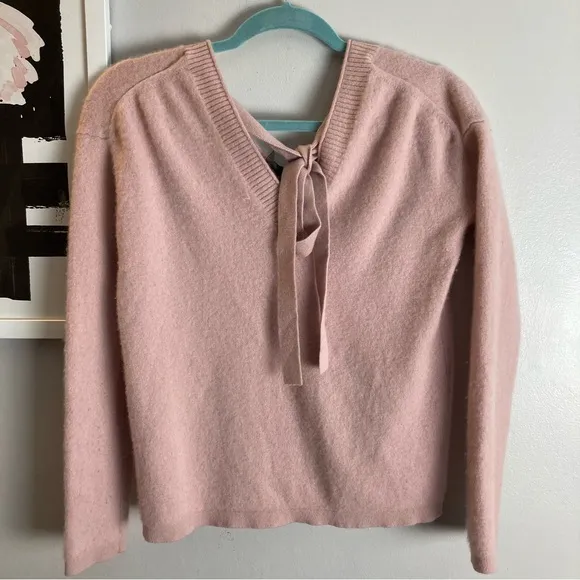Naadam Pink Cashmere V Neck Sweater XS