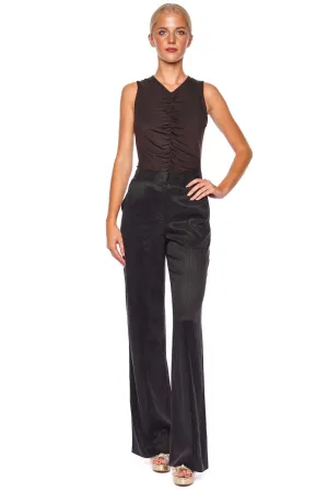 Neeta Chocolate Ruched Sleeveless Top