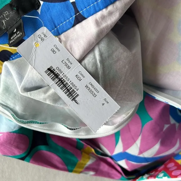 New J.Crew Tie-back Tulip Skirt in Kaleidoscope Floral Print Size 4