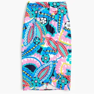 New J.Crew Tie-back Tulip Skirt in Kaleidoscope Floral Print Size 4