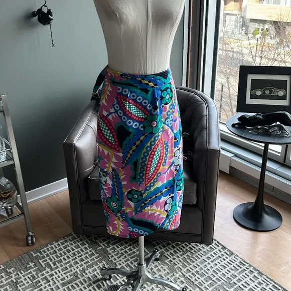New J.Crew Tie-back Tulip Skirt in Kaleidoscope Floral Print Size 4