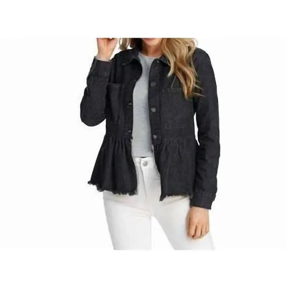 NEW MUDPIE banks denim jacket in black