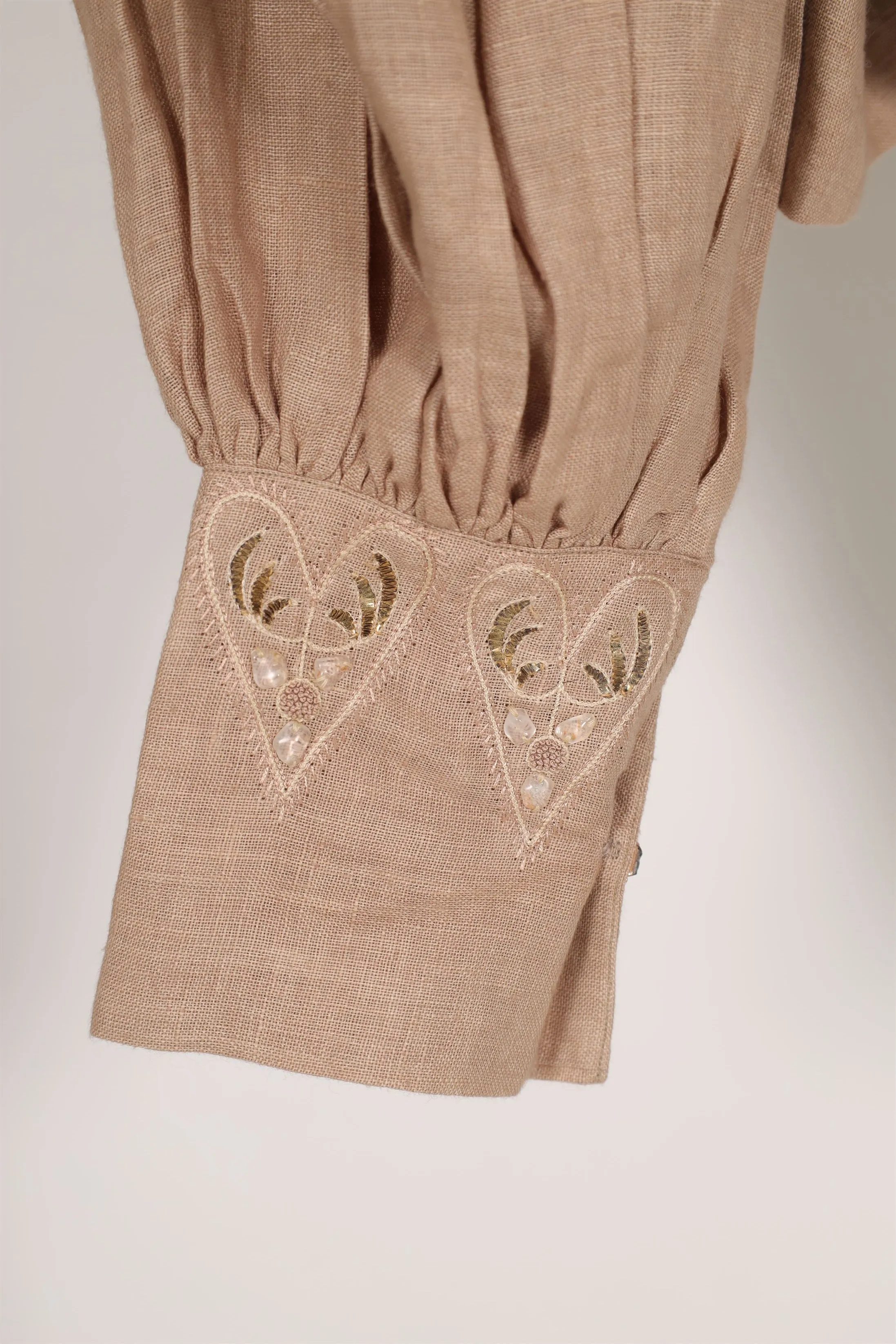 New Season Summer to Fall 2024-Top Flouncy Linen Beige-BG/L/052-Suzanne-Fashion Edit Hemji