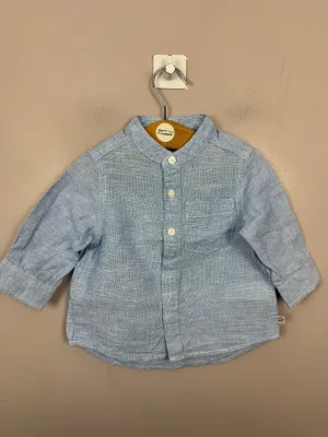 Next Light Blue Linen Shirt 3-6m