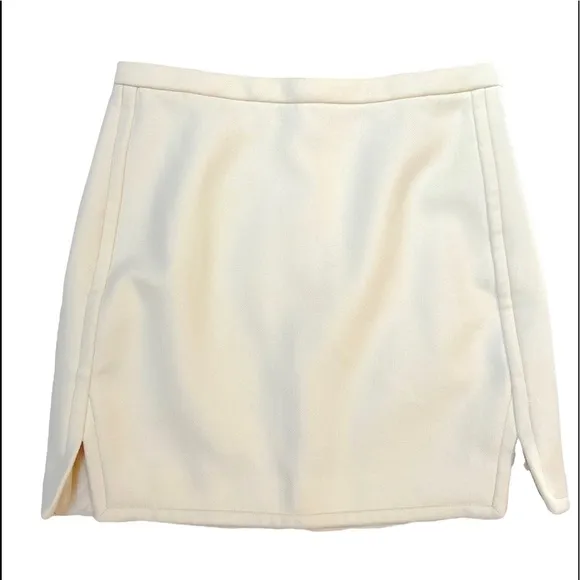 NWOT J. Crew Ivory Wool Mini Skirt Size 6