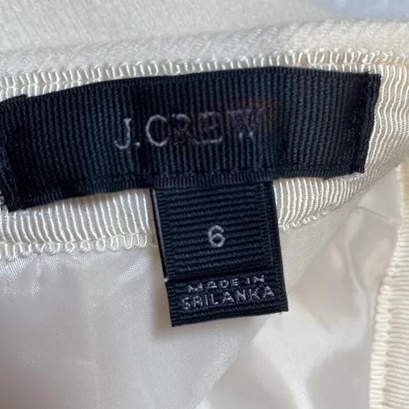 NWOT J. Crew Ivory Wool Mini Skirt Size 6