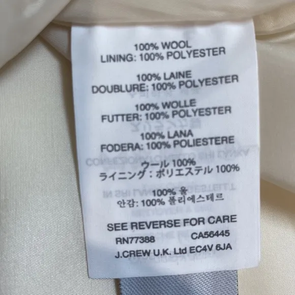 NWOT J. Crew Ivory Wool Mini Skirt Size 6