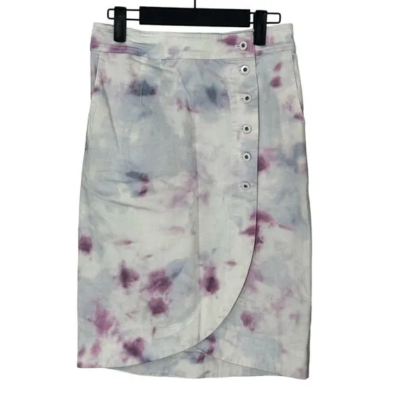 NWT By Anthropologie Kimmie Tie-Dye Tulip Midi Skirt Size 0