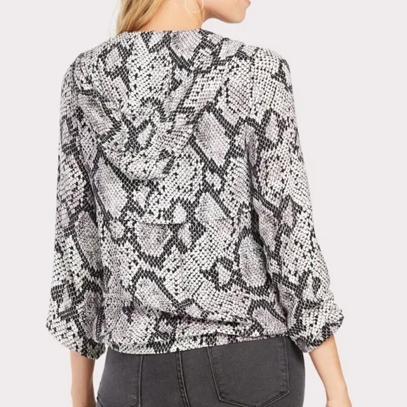 NWT chaser snake print utility bomber jacket