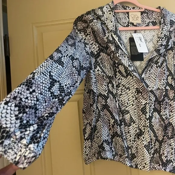 NWT chaser snake print utility bomber jacket
