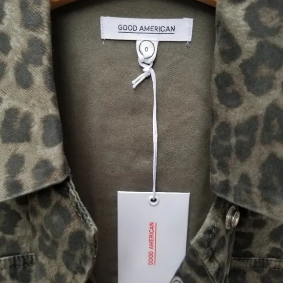 NWT Good American Leopard Utility Jacket
