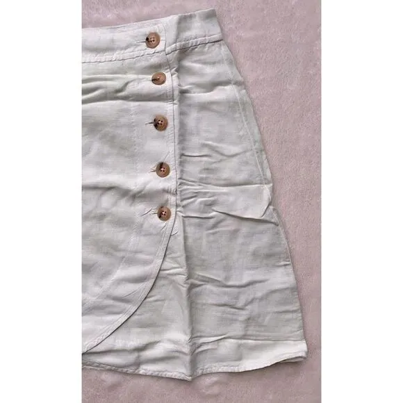 NWT Madewell Linen-Blend Tulip-Hem Mini Skirt: Earth-Dyed Edition, Size 16