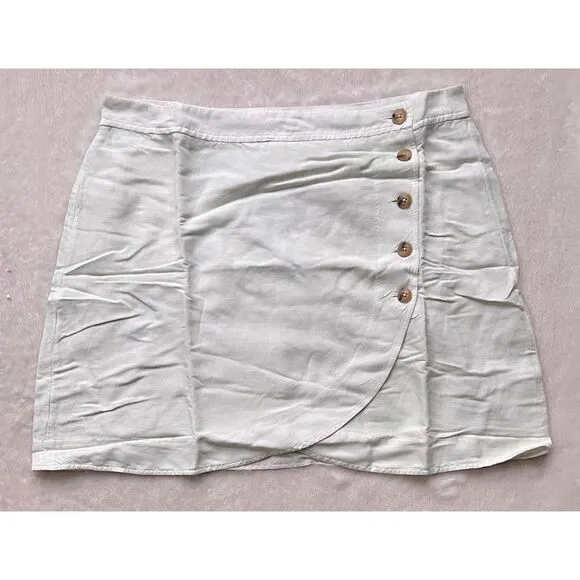 NWT Madewell Linen-Blend Tulip-Hem Mini Skirt: Earth-Dyed Edition, Size 16