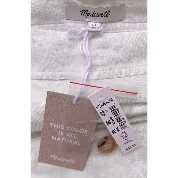 NWT Madewell Linen-Blend Tulip-Hem Mini Skirt: Earth-Dyed Edition, Size 16