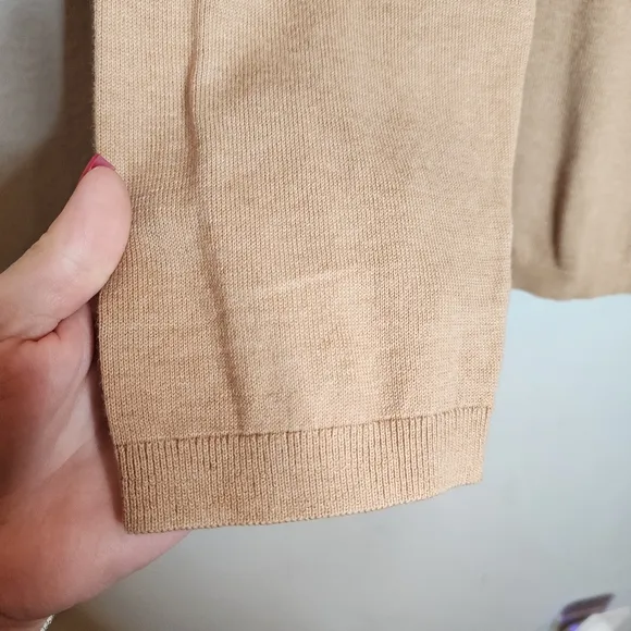 NWT Talbots Tan V-Neck Sweater Cotton Women's Size 2X