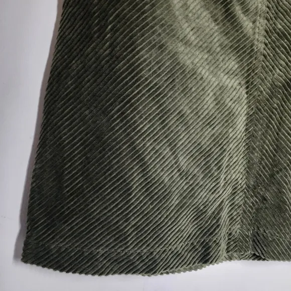 NWT Talbots Women's Olive Green Cotton Corduroy Work Short Preppy Skirt Size 12