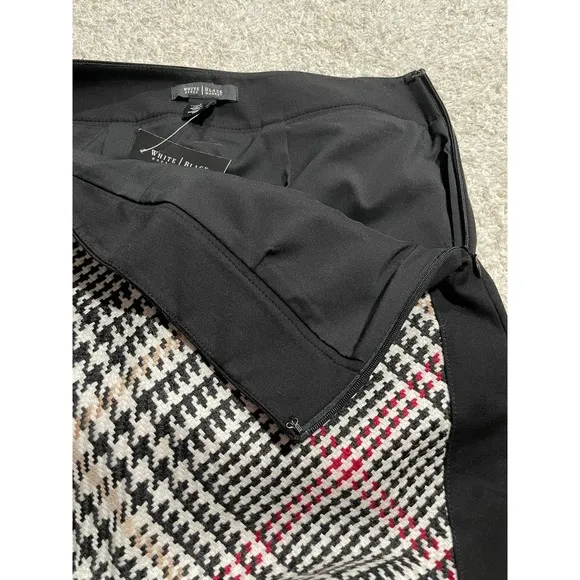 NWT White House Black Market WHBM Womens 4 Plaid Straight Pencil Skirt MSRP $88