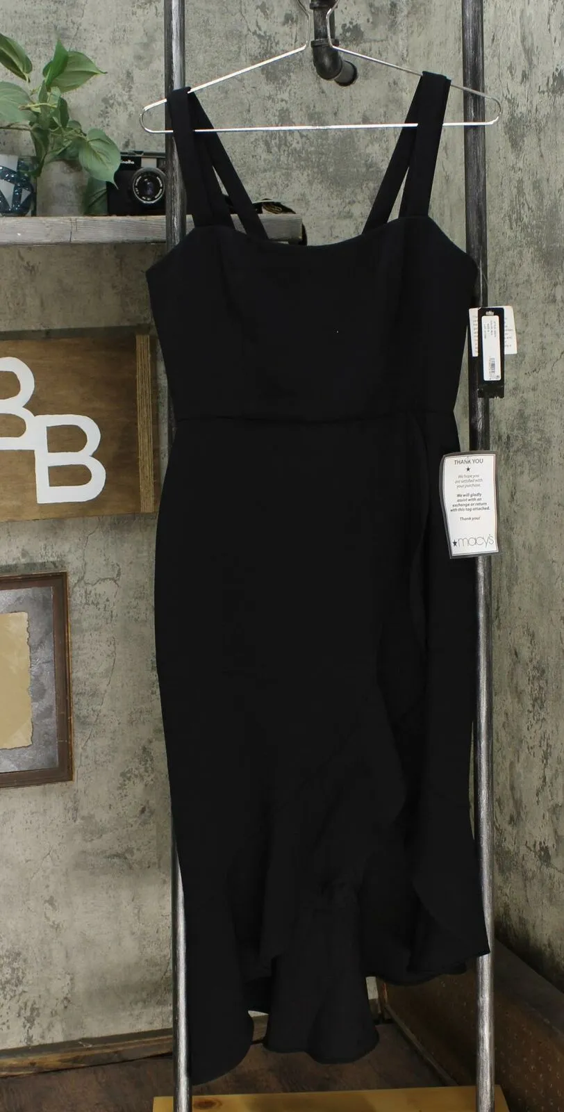NWT Xscape Womens Double-Strap High-Low Midi Dress. 3297X 8