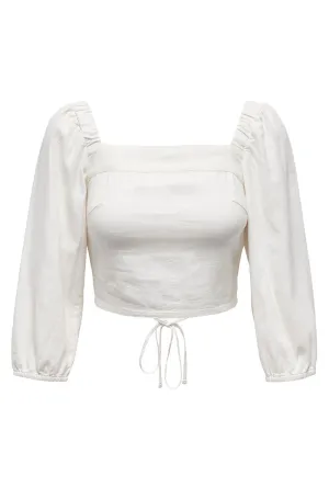 ONLY CARO 3/4 BALLOON LINEN TOP