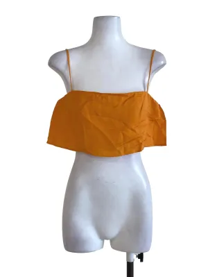 Orange Linen Crop Top LB