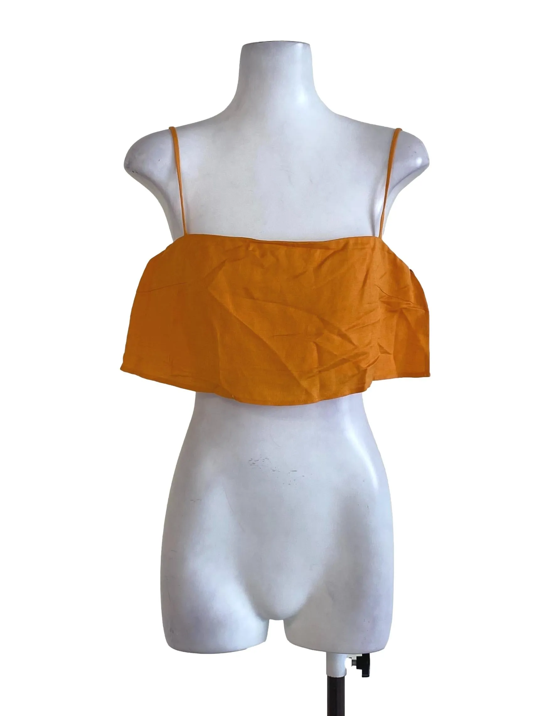 Orange Linen Crop Top LB