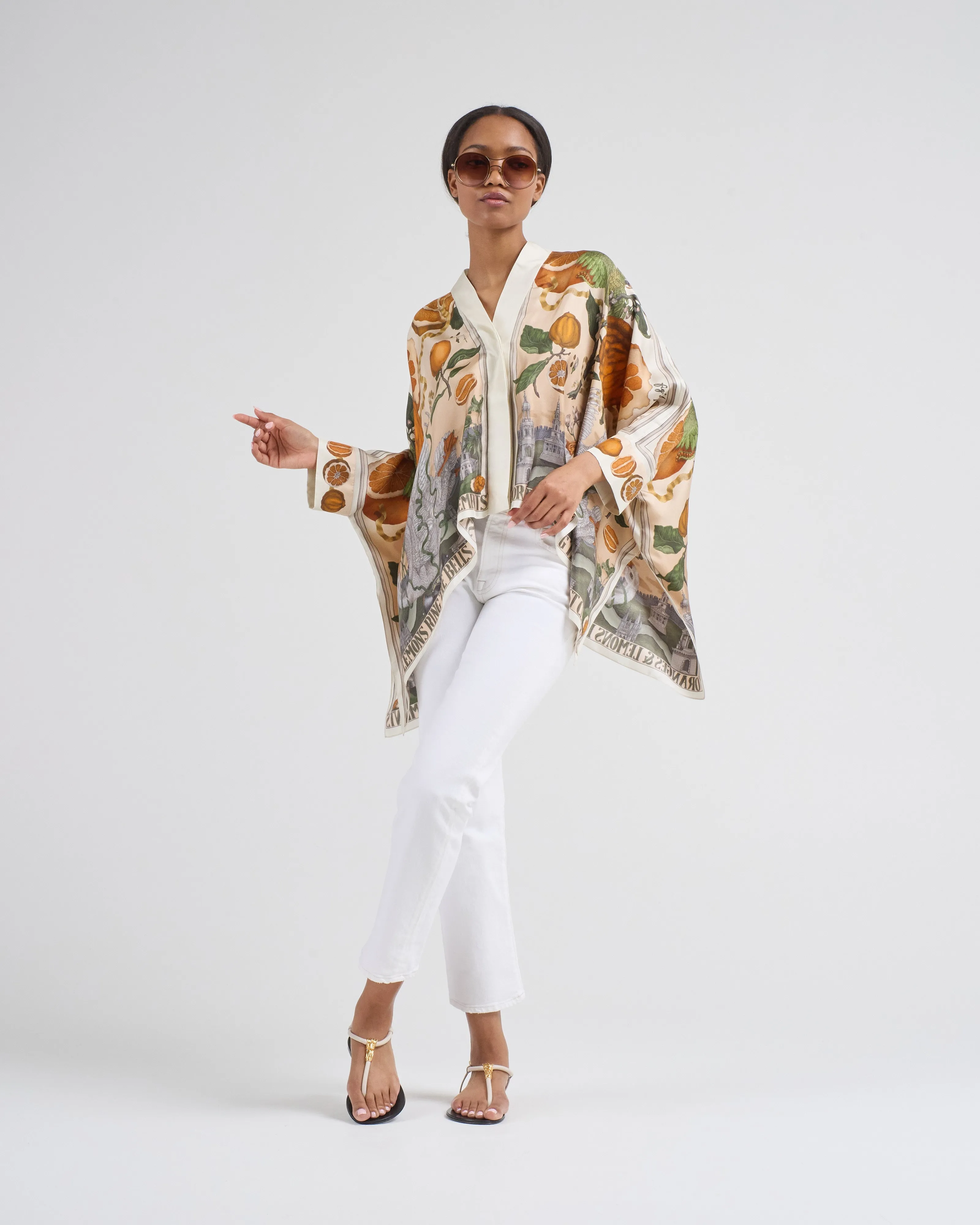 oranges and lemons silk scarf blouse