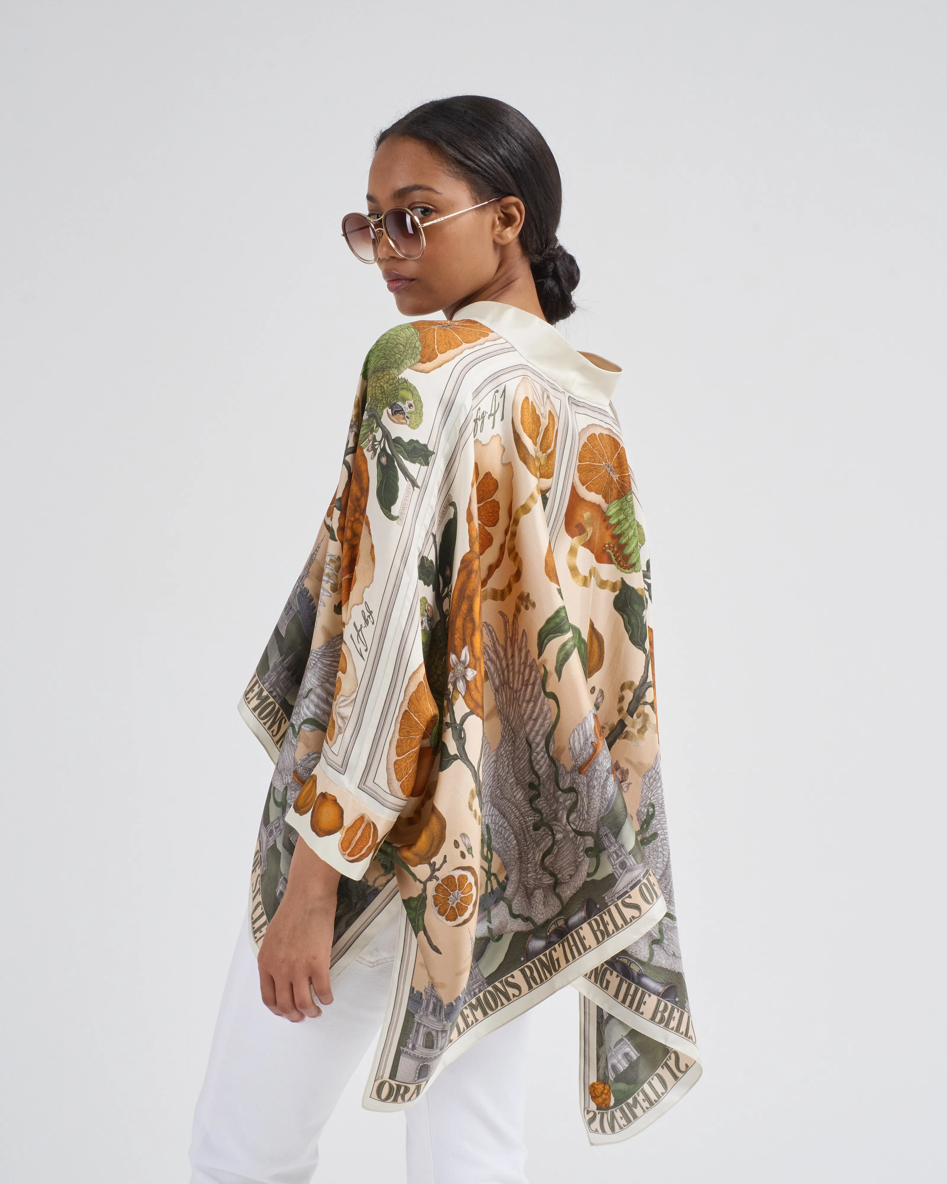 oranges and lemons silk scarf blouse
